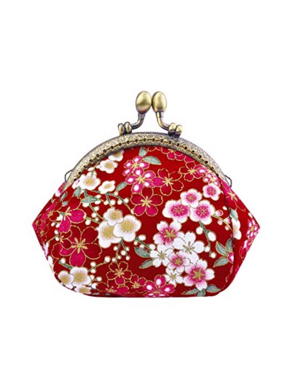 Canvas Coin Purse Kiss Lock Clutch Wallet Card Holder